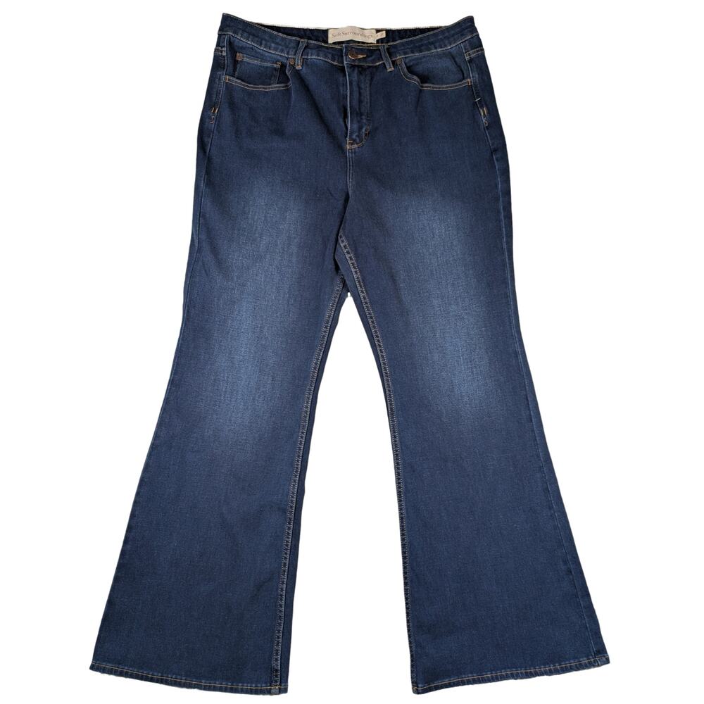 Soft Surroundings Fly Front Flare Ultimate Denim Size 16 NWT